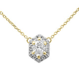 .53ct G SI 14K Yellow Gold Oval Cut Diamond Pendant Necklace 16+2" Ext. Long Chain