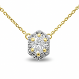 .53ct G SI 14K Yellow Gold Oval Cut Diamond Pendant Necklace 16+2" Ext. Long Chain