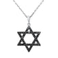 <span style="color:purple">SPECIAL!</span> .35ct G SI 14kt White Gold Black Diamond Star of David Pendant Necklace 18" long
