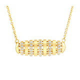 .16ct G SI 14kt Yellow Gold Round Diamond Modern Pendant Necklace 18" long