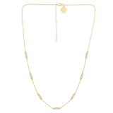 1.05ct G SI 14kt Yellow Gold Diamond Station Link Necklace 18" long