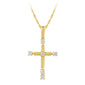 <span style="color:purple">SPECIAL!</span> .25ct G SI 14kt Yellow Gold Diamond Cross Pendant Necklace 18" long