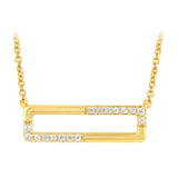 .12ct G SI 14kt Yellow Gold Diamond Bar Pendant Necklace 18" long