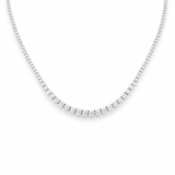 5.01ct G SI 14kt White Gold Round Diamond Riviera Necklace 16" Long