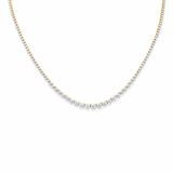4.96ct G SI 14kt Yellow Gold Diamond Riviera Necklace 16" Long