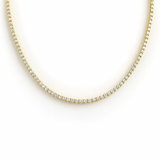 2.98ct G SI 14kt Yellow Gold Round Diamond Tennis Necklace 16" Long