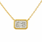 <span style="color:purple">SPECIAL!</span>.80ct G SI 14K Yellow Gold Bezel Set Radiant Cut Diamond Pendant 18" Long
