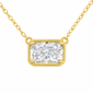 <span style="color:purple">SPECIAL!</span> 1.01ct G SI 14kt Yellow Gold Bezel Set Radiant Cut Diamond Pendant Necklace 18"