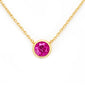.49ct G SI 14kt Yellow Gold Pink Sapphire Round Shape Pink Sapphire Gemstone Pendant Necklace 18" Long