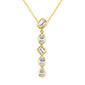 <span style="color:purple">SPECIAL!</span> .60ct G SI 14kt Yellow Gold Diamond Multi Cut Bezel Set Drop Pendant Necklace 18" Long