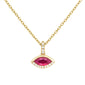 <span style="color:purple">SPECIAL!</span> .45ct G SI 14KT Yellow Gold Marquise Shape Ruby Gemstone Pendant Necklace 18" Chain