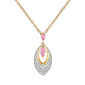 <span style="color:purple">SPECIAL!</span> .34ct G SI 14kt Yellow Gold Diamond & Pink Sapphire Gemstone Pendant Necklace 18" Long