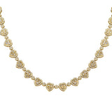 13.16ct G SI 14kt Yellow Gold Diamond Heart Shape Necklace 22" Long