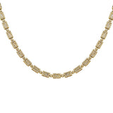 9.91ct G SI 14kt Yellow Gold Baguette Diamond Necklace 22" Long