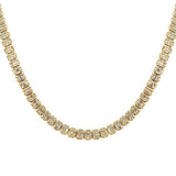 14.11ct G SI 14kt Yellow Gold Baguette Diamond Necklace 22" Long