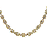 14.14ct G SI 14kt Yellow Gold Round & Baguette Diamond Necklace 22" Long