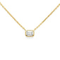 <span style="color:purple">SPECIAL!</span> .20ct G SI 14kt Yellow Gold Bezel Set Emerald Cut Diamond Solitaire Pendant Necklace 16+2" Ext.