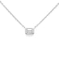 <span style="color:purple">SPECIAL!</span> .20ct G SI 14kt White Gold Bezel Set Emerald Diamond Solitaire Pendant Necklace 16+2" Ext.