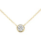 <span style="color:purple">SPECIAL!</span> .21ct G SI 14kt Yellow Gold Bezel Set Round Diamond Solitaire Pendant Necklace 16+2" Ext.