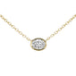 <span style="color:purple">SPECIAL!</span> .19ct G SI 14kt Yellow Gold Bezel Set Oval Diamond Solitaire Pendant Necklace 16+2" Ext.