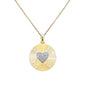 <span style="color:purple">SPECIAL!</span> .15ct G SI 14kt Yellow Gold Diamond Heart Shape Medallion Pendant Necklace 18"