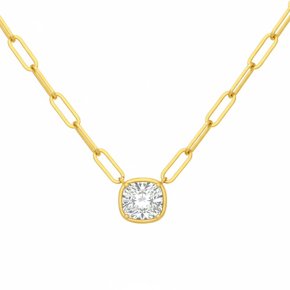 <span style="color:purple">SPECIAL!</span> 1.60ct GIA Certified Cushion Cut Diamond Solitaire Necklace