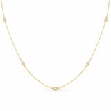 .26ct G SI 14kt Yellow Gold Marquise Diamond Bezel Set Station Pendant Necklace 16+2" Long