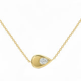 .20ct G SI 14kt Yellow Gold Diamond Pear Shape Pendant Necklace 16+2" Long
