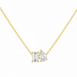 .59ct G SI 14kt Yellow Gold Emerald & Pear Cut Diamond Moi Toi Pendant Necklace 16+2" Long