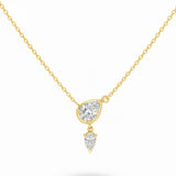 <span style="color:purple">SPECIAL!</span> .40ct G SI 14kt Yellow Gold Pear Cut Diamond Pendant Necklace 16+2" Long