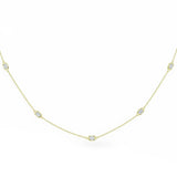 .53ct G SI 14kt Yellow Gold Bezel Set Emerald Cut Diamond Station Pendant Necklace 16+2" Long