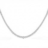 3.99ct G SI 14kt White Gold Round Diamond Graduated Tennis Necklace 16" Long