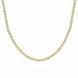 7.64ct G SI 14kt Yellow Gold Multi Shape Diamond Bezel Set Tennis Necklace 16+2" Ext Long
