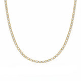 5.23ct G SI 14kt Yellow Gold Emerald Cut Diamond Bezel Set Tennis Necklace 16" Long