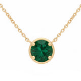.78ct 14kt Yellow Gold Emerald Gemstone Pendant Necklace 16+2" Ext Long