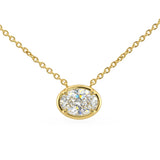 .30ct G SI 14kt Yellow Gold Oval Diamond Solitaire Pendant Necklace 16+2" Long