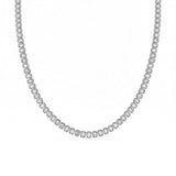 11.34ct G SI 14kt White Gold Emerald Cut Diamond Bezel Set Tennis Necklace 16" Long