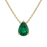 .59ct G SI 14kt Yellow Gold Emerald Gemstone Pendant Necklace 16+2" Long
