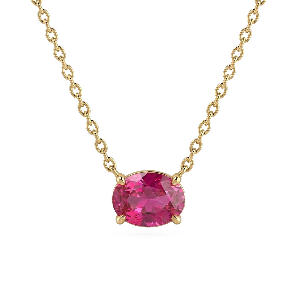 .97ct G SI 14kt Yellow Gold Ruby Gemstone Pendant Necklace 16+2" Long