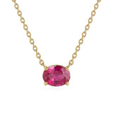 .97ct G SI 14kt Yellow Gold Ruby Gemstone Pendant Necklace 16+2" Long