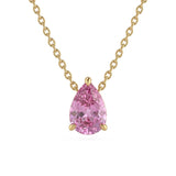 .56ct G SI 14kt Yellow Gold Pink Sapphire Gemstone Pendant Necklace 16+2" Long