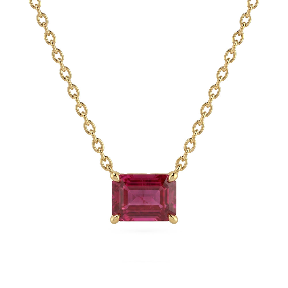 1.07ct G SI 14kt Yellow Gold Ruby Gemstone Pendant Necklace 16+2" Long