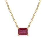 1.07ct G SI 14kt Yellow Gold Ruby Gemstone Pendant Necklace 16+2" Long