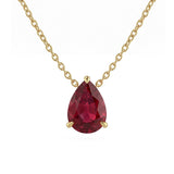 .64ct G SI 14kt Yellow Gold Ruby Gemstone Pendant Necklace 16+2" Long
