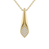 .13ct G SI 14kt Yellow Gold Diamond Modern Pendant Necklace 16 + 2" Long