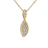 .25ct G SI 14kt Yellow Gold Diamond Modern Pendant Necklace 18" Long