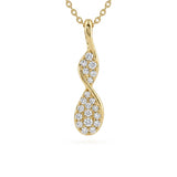 .20ct G SI 14kt Yellow Gold Diamond Pendant Necklace 18" Long