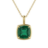 <span style="color:purple">SPECIAL!</span> 4.08ct G SI 14kt Yellow Gold Emerald Gemstone Pendant Necaklace 18" Long
