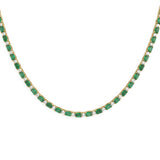 <span style="color:purple">SPECIAL!</span> 3.84ct G SI 14kt Yellow Gold Diamond & Emerald Gemstone Necklace 16" Long