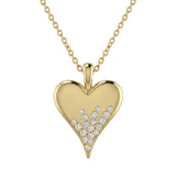 <span style="color:purple">SPECIAL!</span> .16ct G SI 14kt Yellow Gold Diamond Heart Shape Pendant Necklace